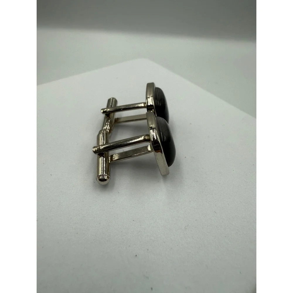Grey Cats Eye‎ Square Cufflinks Silver Tone Formal Wedding Business Mens Jewelry